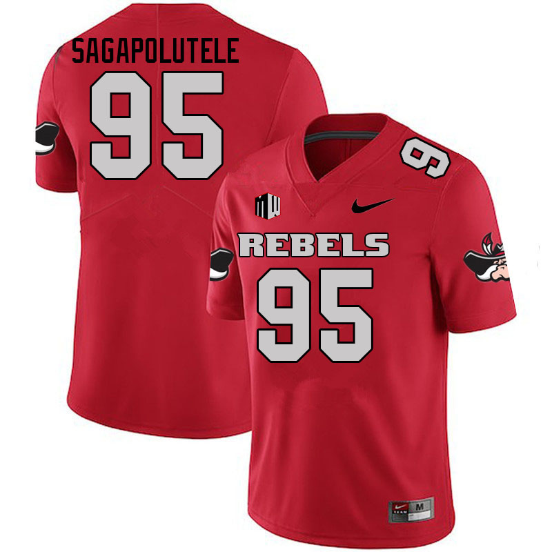 Men #95 Anthony Sagapolutele UNLV Rebels College Football Jerseys Sale-Scarlet